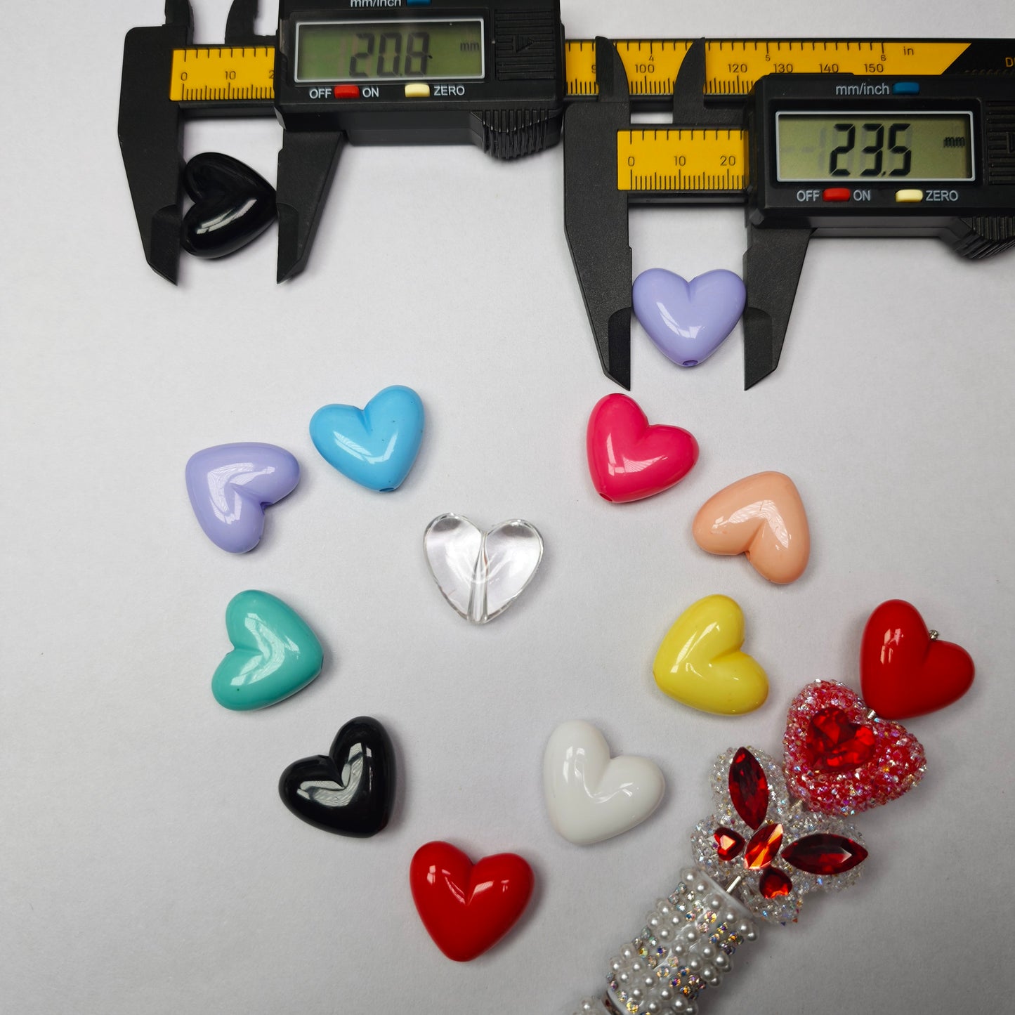 [KM6924]- 21mm*24mm Medium Szie Domed Heart Based Beads