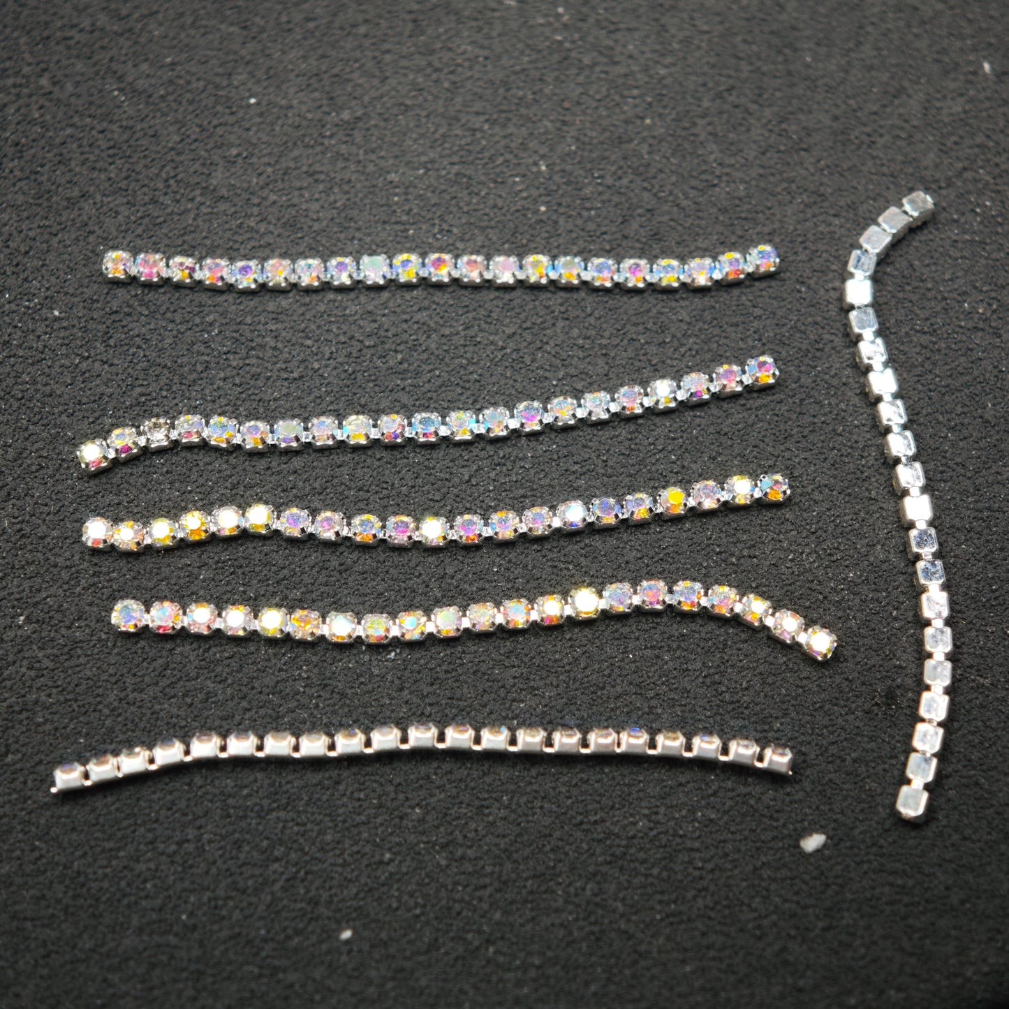 [KM6930]- 1.5mm Width, Pre-Cut Diamonds Short Silver Chain for Beadable Pen, Length About 41mm With 21PCS Diamonds, Length Fit Pens