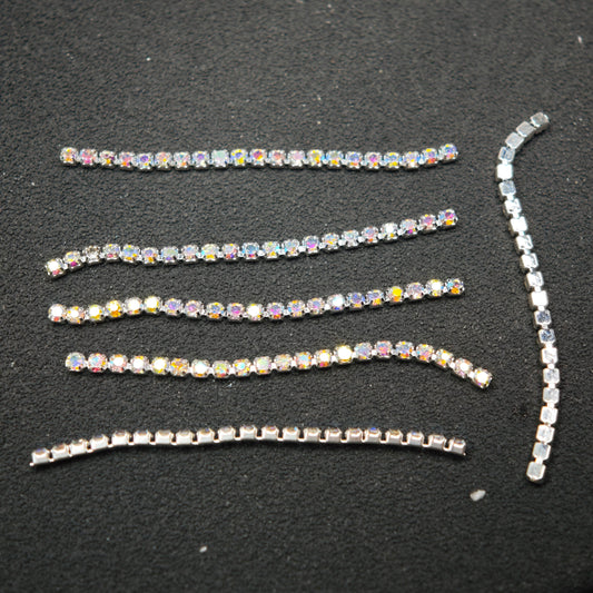 [KM6930]- 1.5mm Width, Pre-Cut Diamonds Short Silver Chain for Beadable Pen, Length Fit Pens