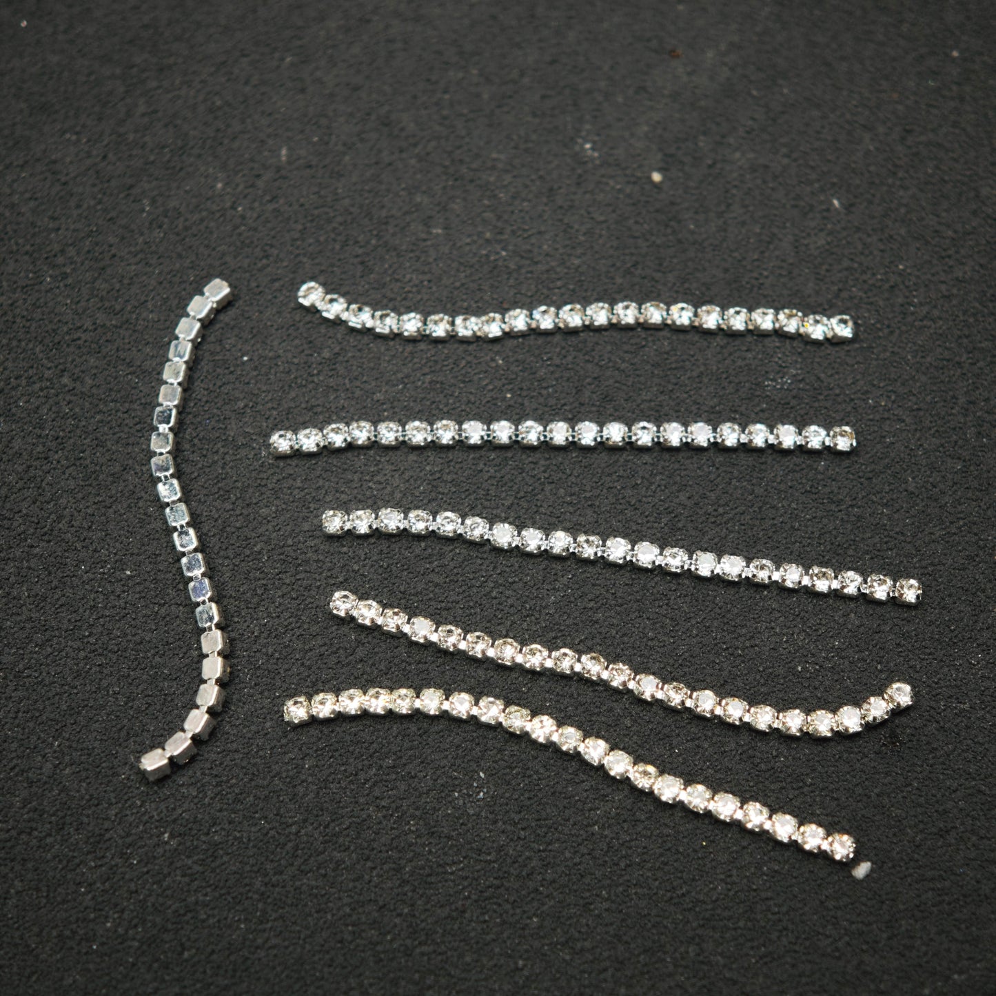 [KM6930]- 1.5mm Width, Pre-Cut Diamonds Short Silver Chain for Beadable Pen, Length About 41mm With 21PCS Diamonds, Length Fit Pens