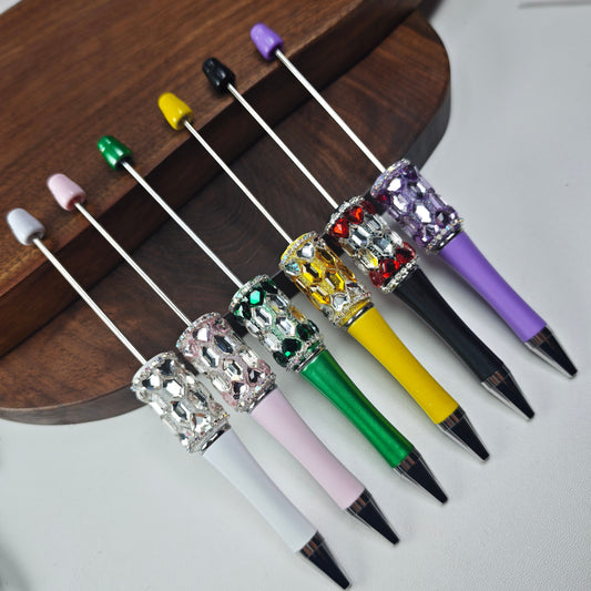 [KM6932]- Love Heart + Double-Pointed Diamonds Fancy Beadable Pens