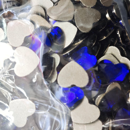[KM6935]- 8.5mm*10mm Flat Bottom, Love Heart Shaped Crystal Diamonds, Glass Rhinestone Charms