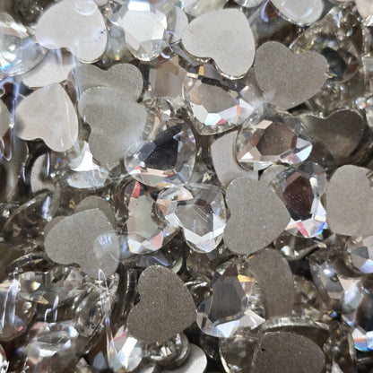 [KM6935]- 8.5mm*10mm Flat Bottom, Love Heart Shaped Crystal Diamonds, Glass Rhinestone Charms