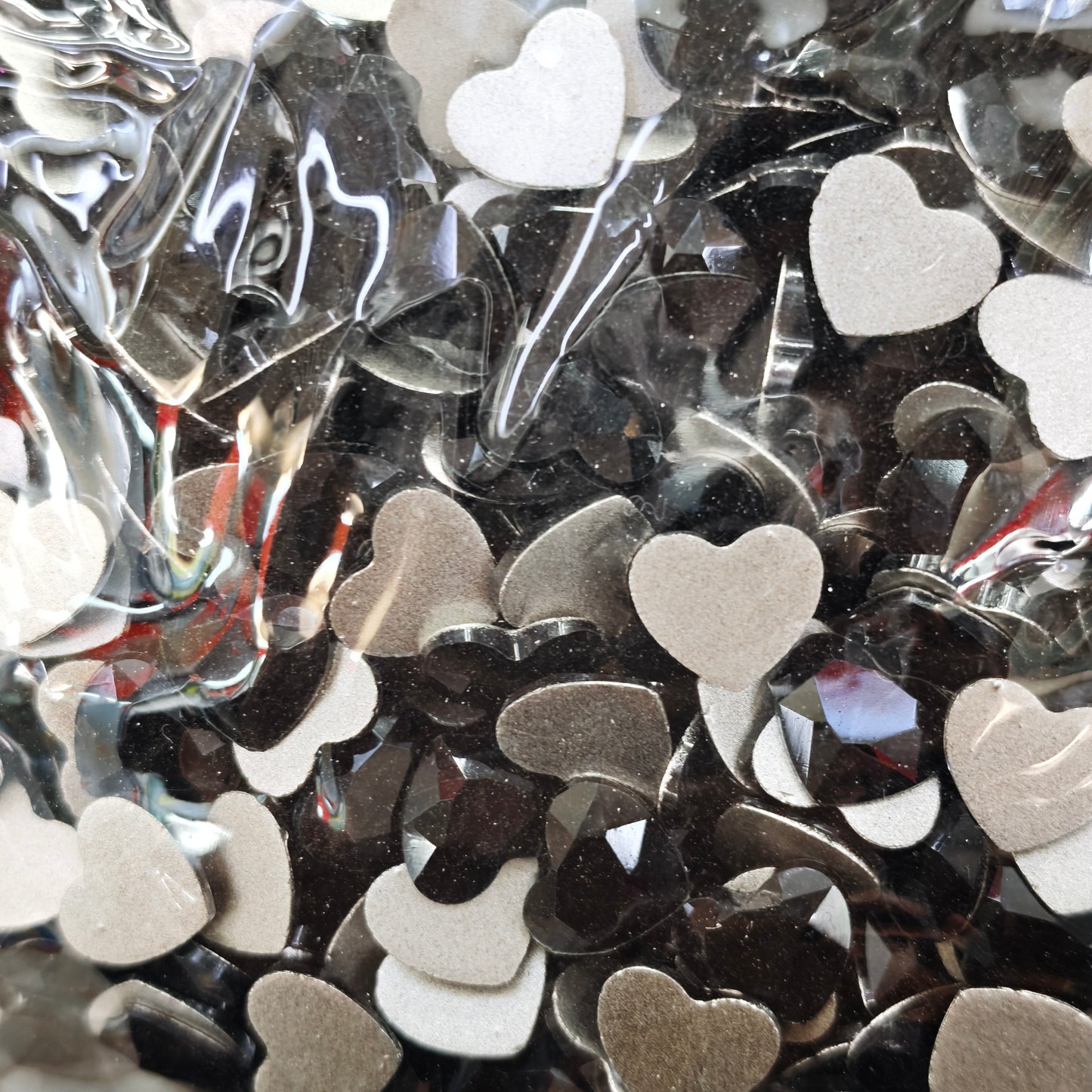 [KM6935]- 8.5mm*10mm Flat Bottom, Love Heart Shaped Crystal Diamonds, Glass Rhinestone Charms
