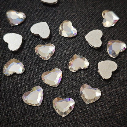 [KM6935]- 8.5mm*10mm Flat Bottom, Love Heart Shaped Crystal Diamonds, Glass Rhinestone Charms