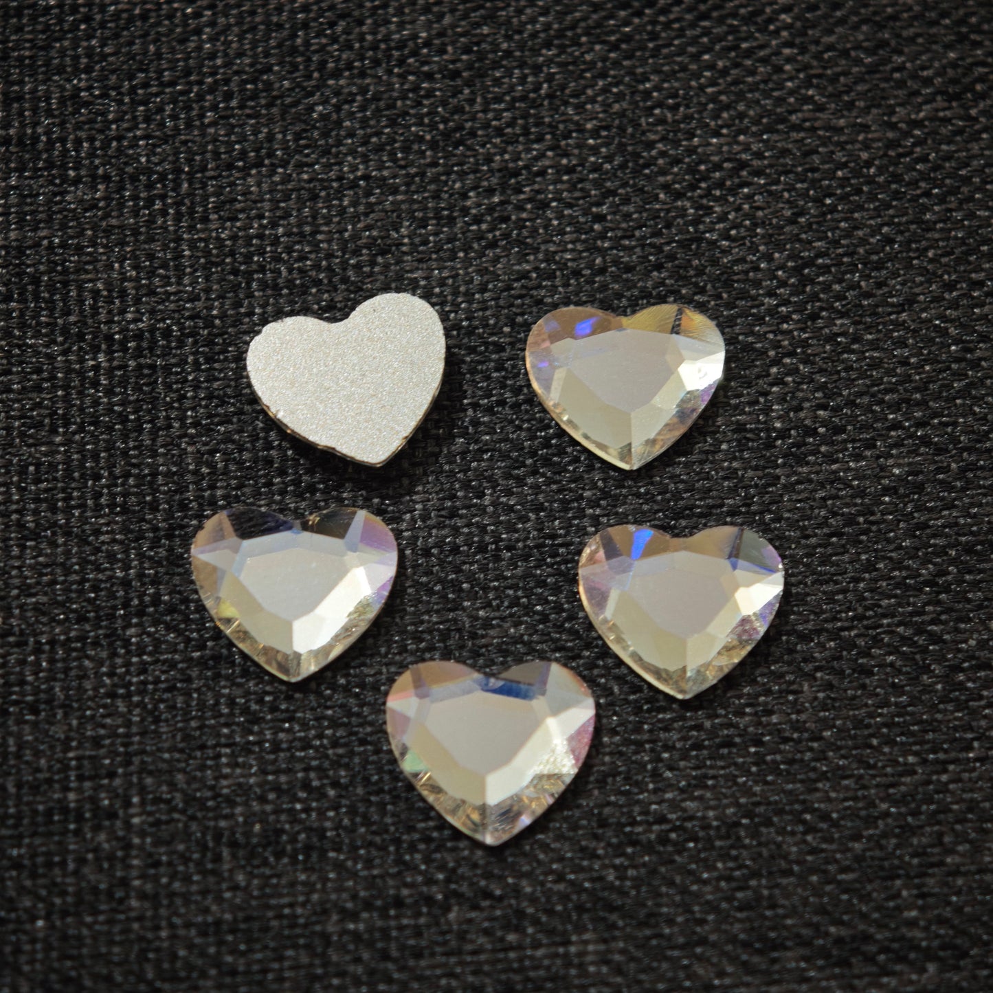 [KM6935]- 8.5mm*10mm Flat Bottom, Love Heart Shaped Crystal Diamonds, Glass Rhinestone Charms