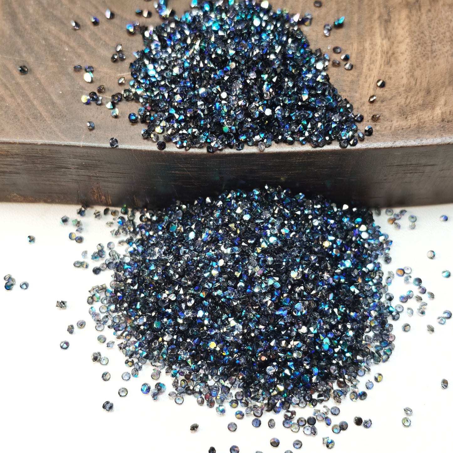 [KM1441]- (1.5mm Size) SS4 AB Color Sugar Crystal Diamonds, Mini Resin Rhinestone For Making Sugar Beads and Sugar Pens