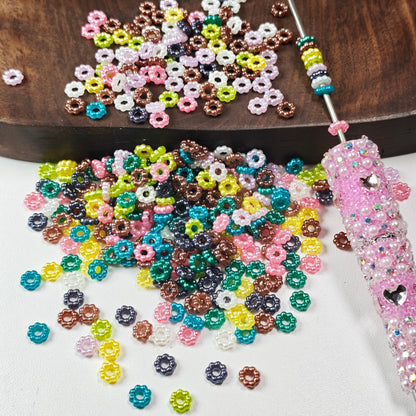 [KM6943]- 6mm Acrylic Pearl Spacers Rings, Fit Beadable Pens