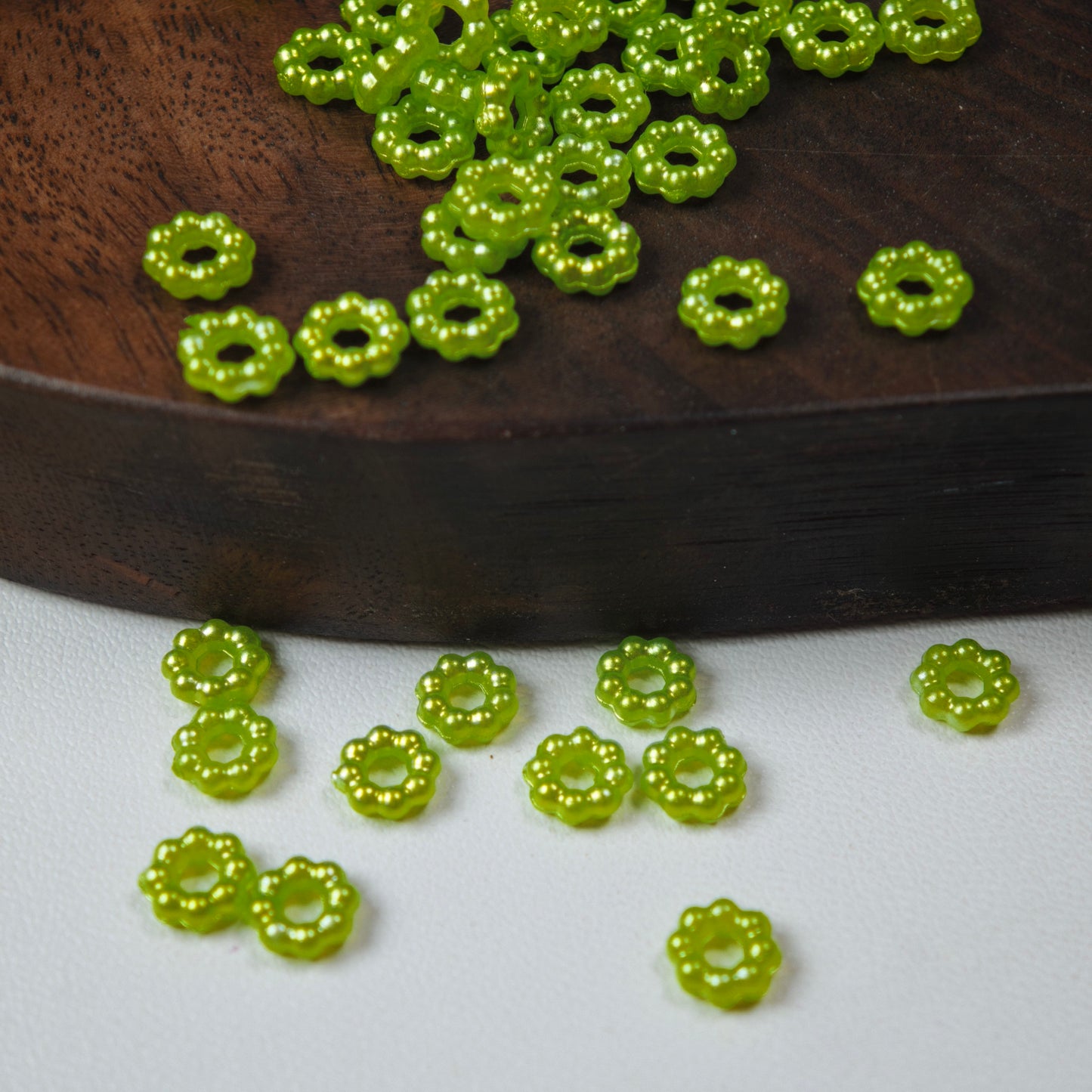 [KM6943]- 6mm Acrylic Pearl Spacers Rings, Fit Beadable Pens