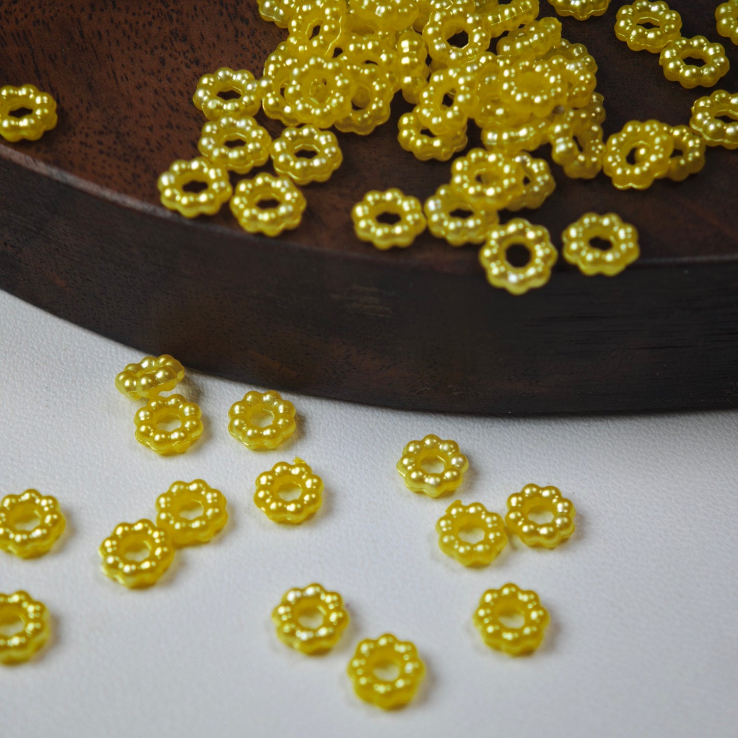 [KM6943]- 6mm Acrylic Pearl Spacers Rings, Fit Beadable Pens