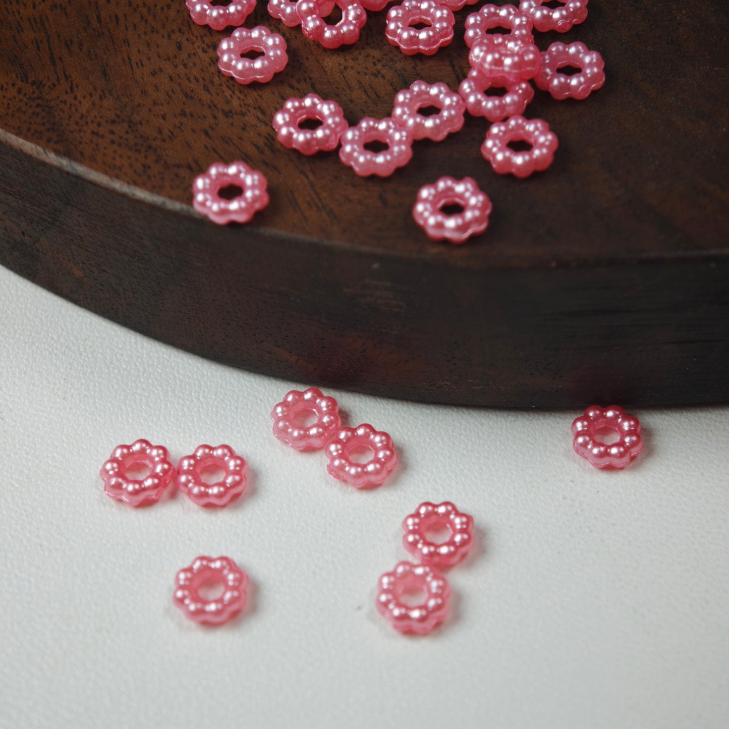 [KM6943]- 6mm Acrylic Pearl Spacers Rings, Fit Beadable Pens