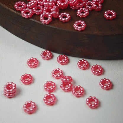 [KM6943]- 6mm Acrylic Pearl Spacers Rings, Fit Beadable Pens