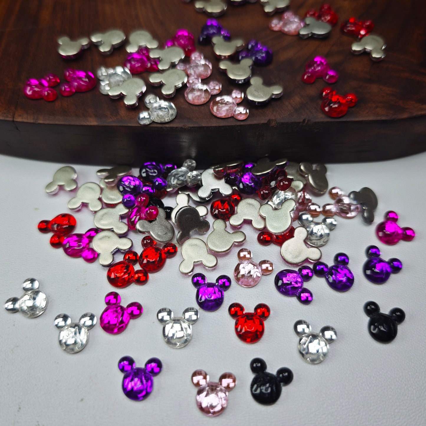 [KM6949]- 9mm*10mm M Mickey Head Crystal Diamonds Nail Art Charms