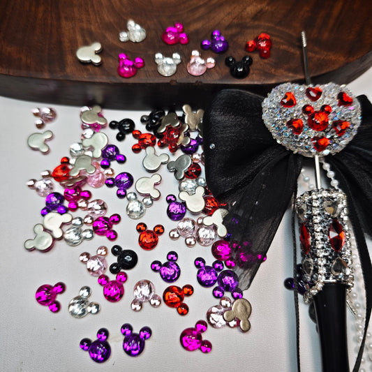 [KM6949]- 9mm*10mm M Mickey Head Crystal Diamonds Nail Art Charms