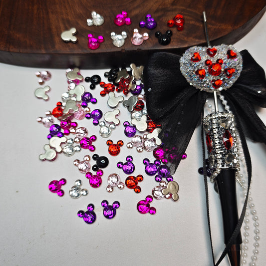 [KM6949]- 9mm*10mm M Mickey Head Crystal Diamonds Nail Art Charms