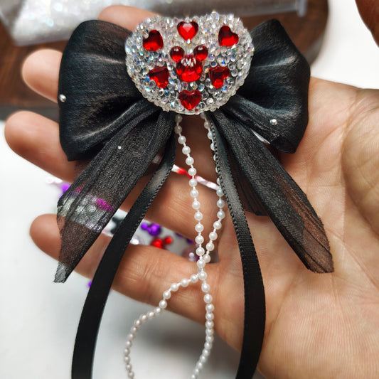 [KM6950]-  Love Heart Bows Mickey Head Fancy  Beads