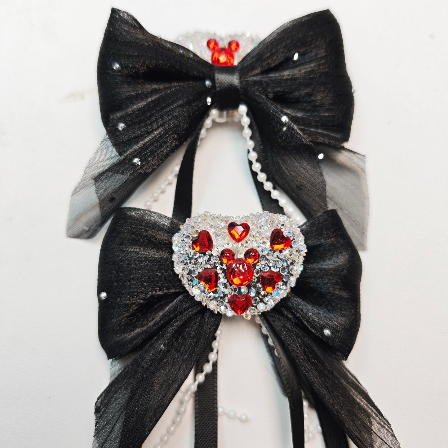 [KM6950]-  Love Heart Bows Mickey Head Fancy  Beads