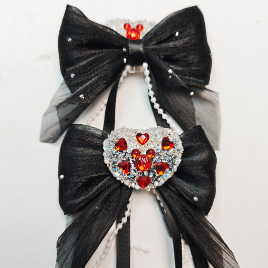 [KM6950]-  Love Heart Bows Mickey Head Fancy  Beads