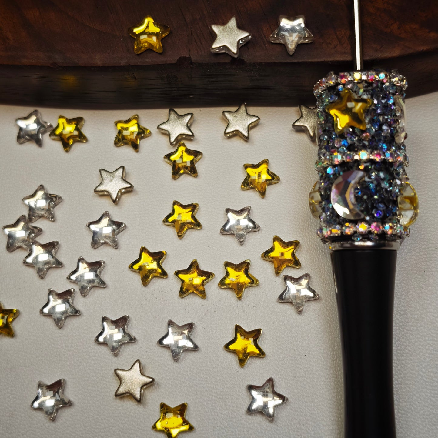 [KM6962]- 7.5mm Five-Pointed Star Crystal Diamonds, Flatback Rhinestone Nail Charms