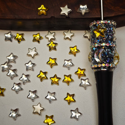 [KM6962]- 7.5mm Five-Pointed Star Crystal Diamonds, Flatback Rhinestone Nail Charms