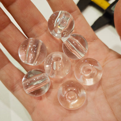 [KM6965]- 17.5mm*19mm, Hole:6mm,  Big Hole Clear Acrylic Based Beads