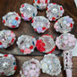 [KM6906]- 34mm Big Rose Flower Ball Fancy Beads, with Diamonds Chain