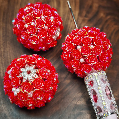 [KM6904]- 34mm Big Rose Flower Ball Fancy Beads, Fit Pens