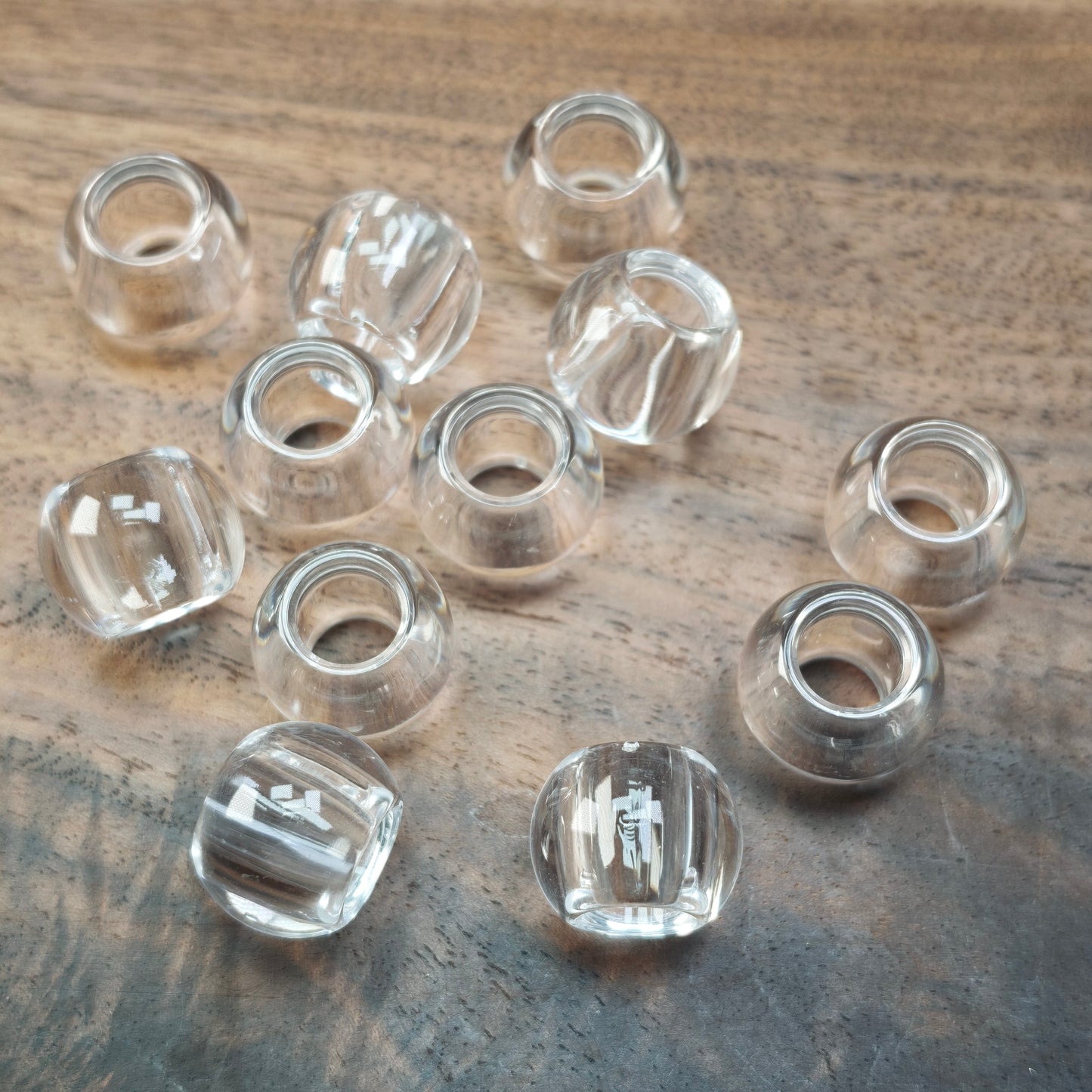[KM6966]- 10.5mm*13.5mm, Hole:7mm, Big Hole Clear Acrylic Based Beads