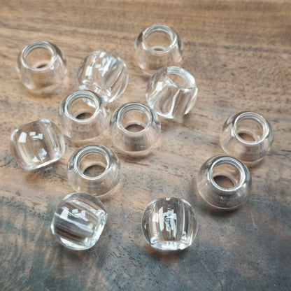 [KM6966]- 10.5mm*13.5mm, Hole:7mm, Big Hole Clear Acrylic Based Beads