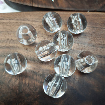 [KM6965]- 17.5mm*19mm, Hole:6mm,  Big Hole Clear Acrylic Based Beads