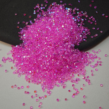 [KM1441]- (1.5mm Size) SS4 AB Color Sugar Crystal Diamonds, Mini Resin Rhinestone For Making Sugar Beads and Sugar Pens