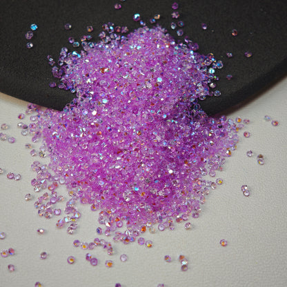 [KM1441]- (1.5mm Size) SS4 AB Color Sugar Crystal Diamonds, Mini Resin Rhinestone For Making Sugar Beads and Sugar Pens