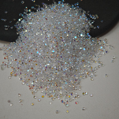 [KM1441]- (1.5mm Size) SS4 AB Color Sugar Crystal Diamonds, Mini Resin Rhinestone For Making Sugar Beads and Sugar Pens