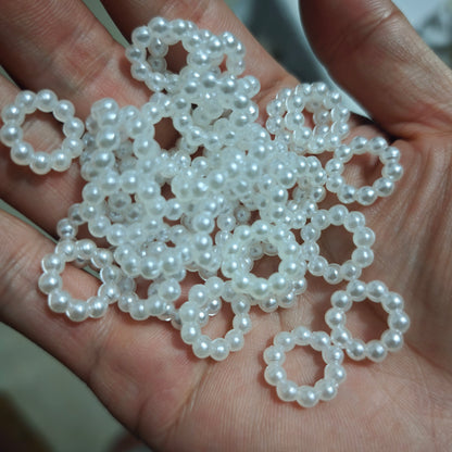 [KM6979]- 15mm Acrylic Pearl White and Colorful Spacers Rings