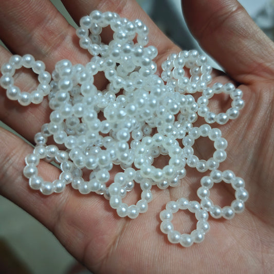 [KM6979]- 15mm Acrylic Pearl White and Colorful Spacers Rings