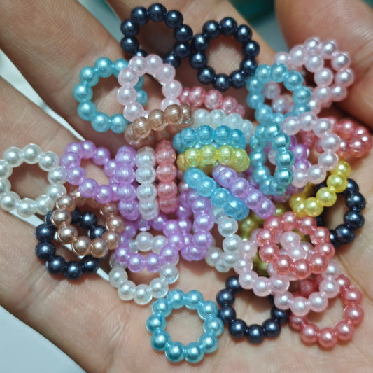 [KM6979]- 15mm Acrylic Pearl White and Colorful Spacers Rings