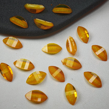 [KM6982]- 6mm*12mm Resin Horse Eyes Flower Petal Charms