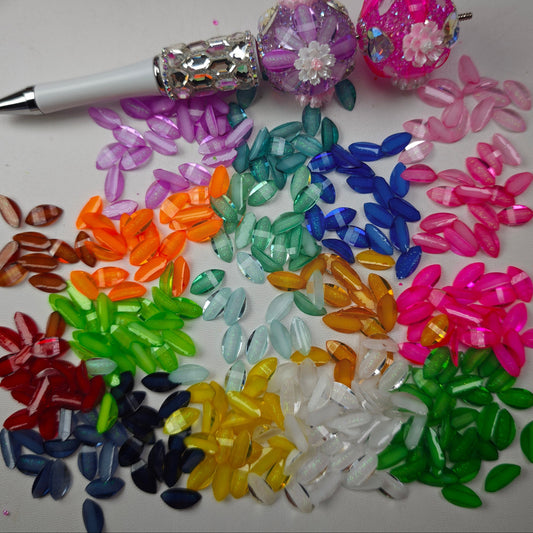 [KM6983]- 7mm*15mm Resin Horse Eyes Flower Petal Charms