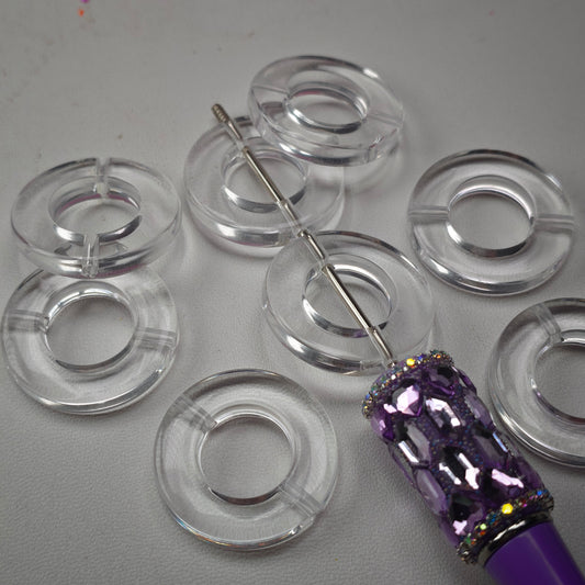 [KM6985]- 27mm Clear Flat Round Rings Based Beads, Inner Ring:15mm, Thickness:5.3mm