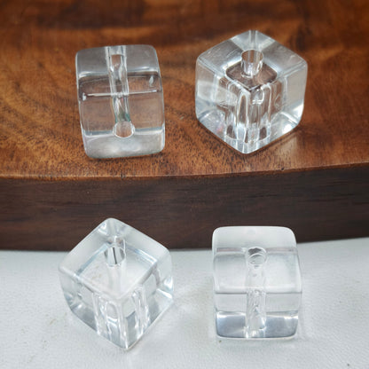 [KM6986]- 13mm*13.3mm Clear Square Cubes Based Beads