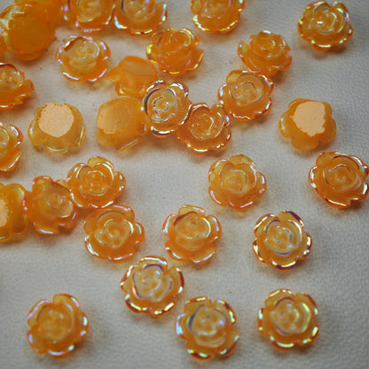 [KM6987]- 8mm UV Neon Color Luminous Roae Flower Charms