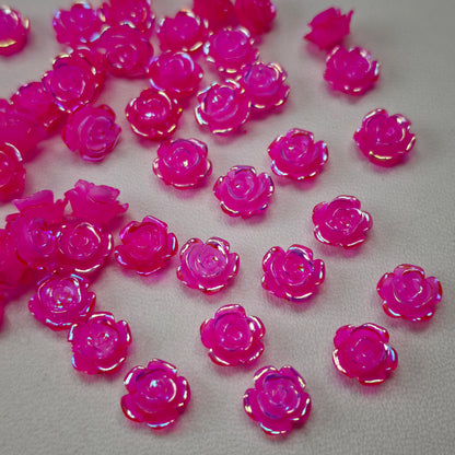[KM6987]- 8mm UV Neon Color Luminous Roae Flower Charms