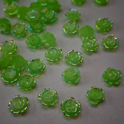[KM6987]- 8mm UV Neon Color Luminous Roae Flower Charms