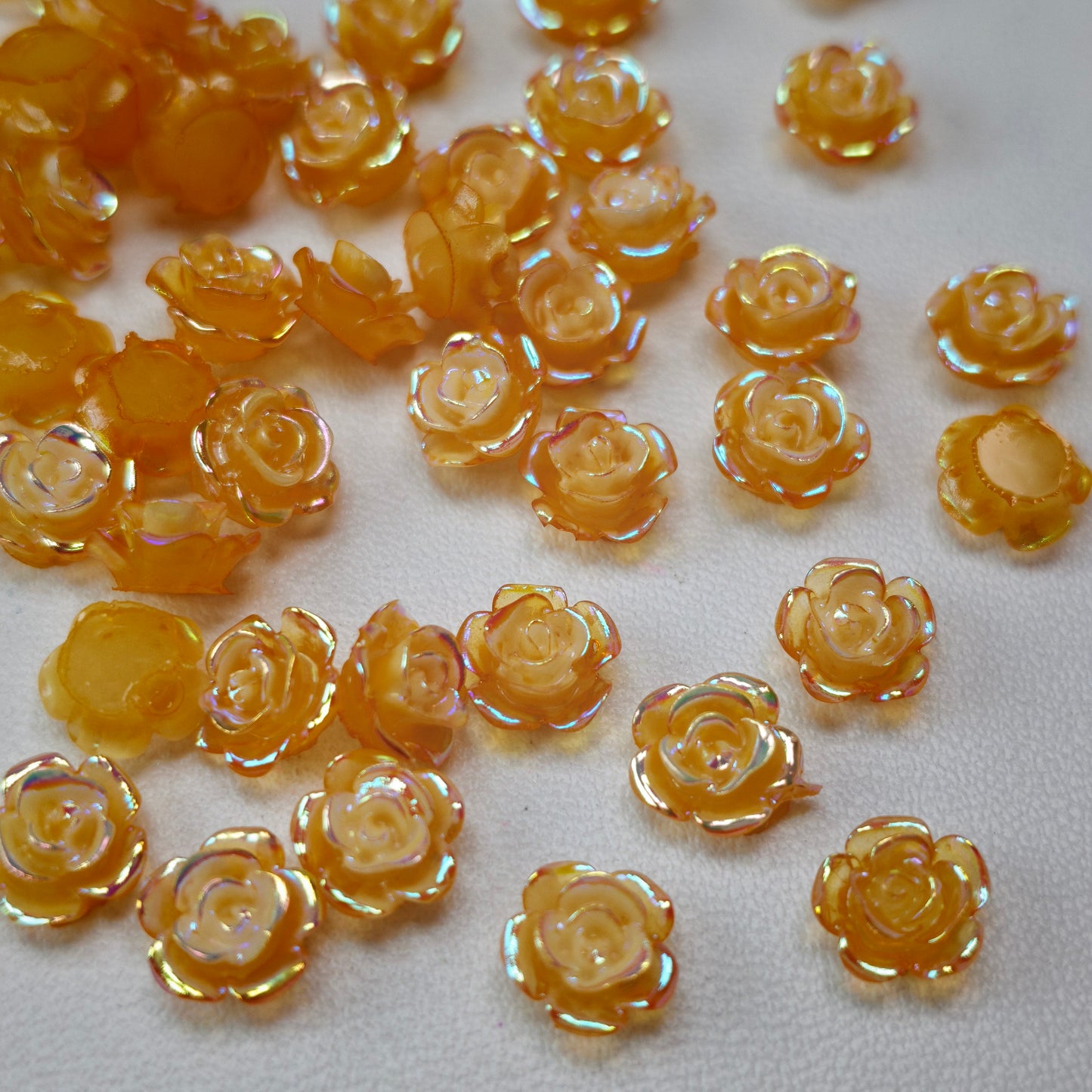 [KM6987]- 8mm UV Neon Color Luminous Roae Flower Charms