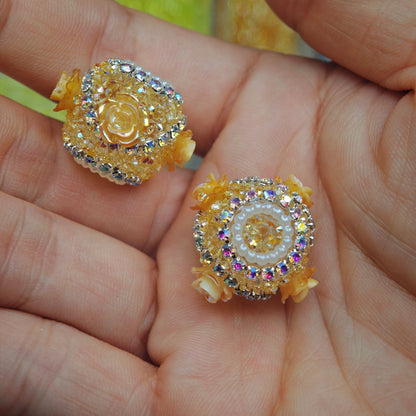 [KM6990]- 18mm ネオンカラー ローズ ファンシーシュガービーズ、ペンフィット