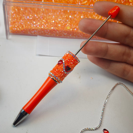 [KM6991]-  Love Heart Sguar Beadable Pens