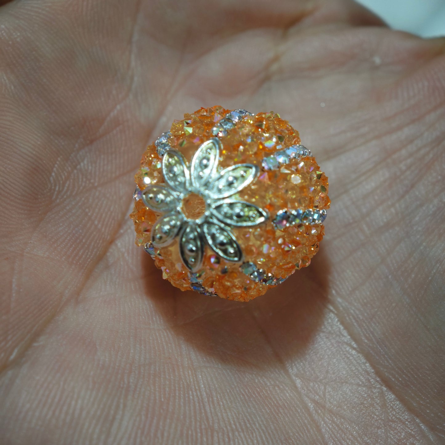 [KM6992]- 23.5mm Neon Orange Color Pumpkin Fancy Sugar Beads