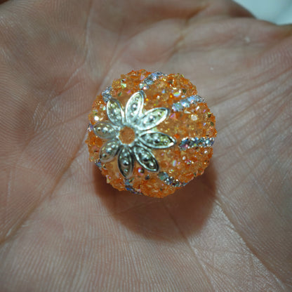 [KM6992]- 23.5mm Neon Orange Color Pumpkin Fancy Sugar Beads