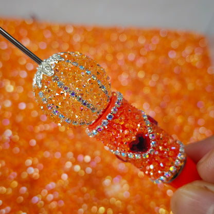 [KM6992]- 23.5mm Neon Orange Color Pumpkin Fancy Sugar Beads