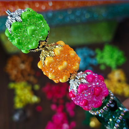 Video- [KM6993]- 21mm Love Heart Facny Sugar Beads